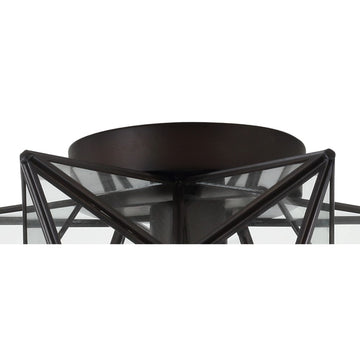 Stella 12" Moravian Star Metal/Clear Glass LED Flush Mount - JONATHAN Y